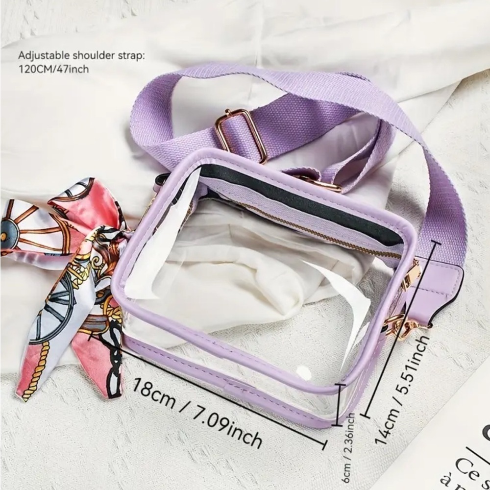 Transparent Crossbody Bag - Pink or Purple, NEW! - Picture 5 of 5